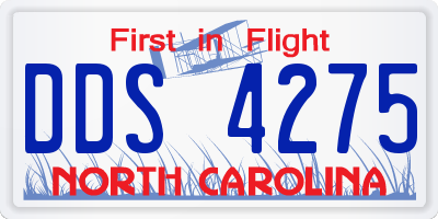 NC license plate DDS4275