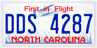NC license plate DDS4287