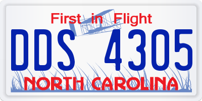 NC license plate DDS4305