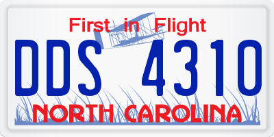 NC license plate DDS4310