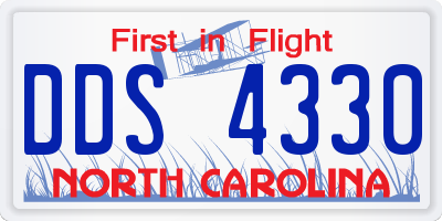 NC license plate DDS4330