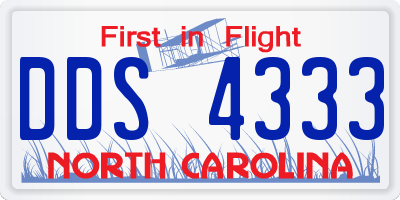 NC license plate DDS4333