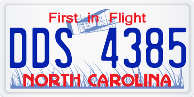 NC license plate DDS4385