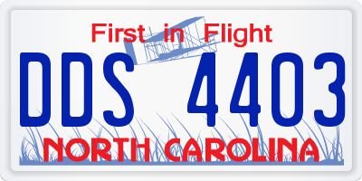 NC license plate DDS4403