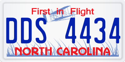 NC license plate DDS4434
