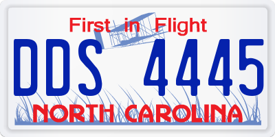 NC license plate DDS4445