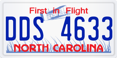 NC license plate DDS4633
