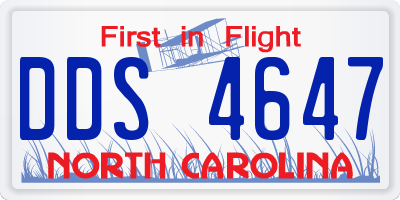NC license plate DDS4647