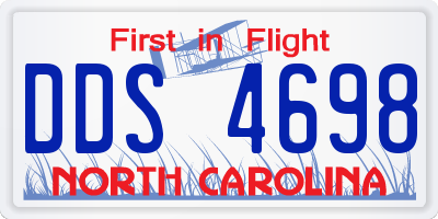 NC license plate DDS4698