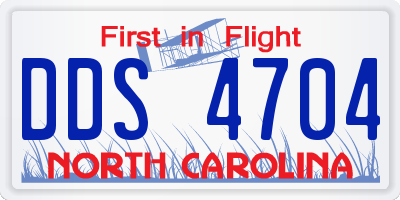NC license plate DDS4704