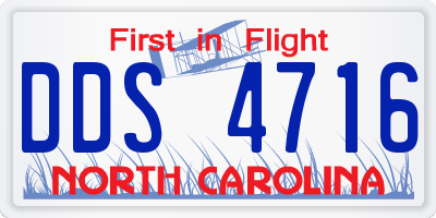 NC license plate DDS4716