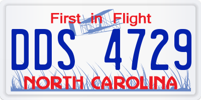 NC license plate DDS4729