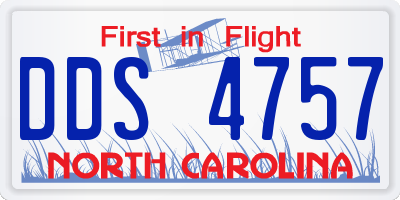 NC license plate DDS4757