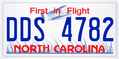 NC license plate DDS4782