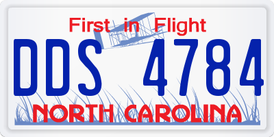 NC license plate DDS4784