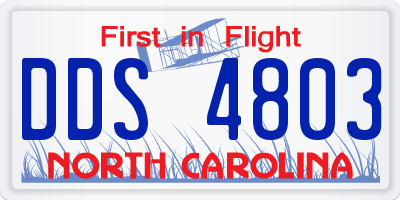 NC license plate DDS4803
