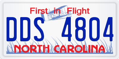 NC license plate DDS4804