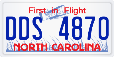 NC license plate DDS4870
