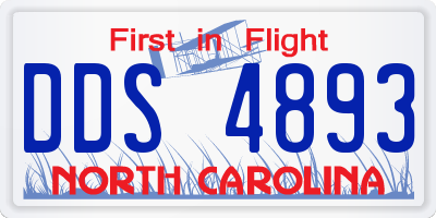 NC license plate DDS4893