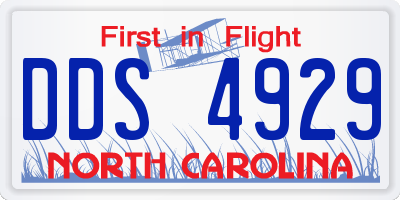 NC license plate DDS4929