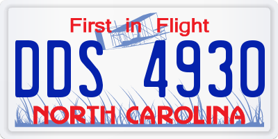 NC license plate DDS4930