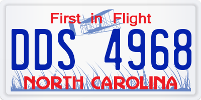 NC license plate DDS4968