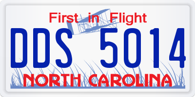 NC license plate DDS5014