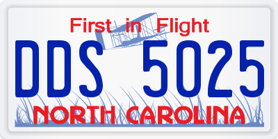 NC license plate DDS5025
