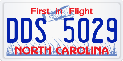 NC license plate DDS5029