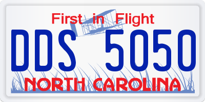 NC license plate DDS5050