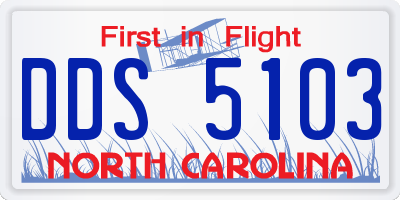 NC license plate DDS5103