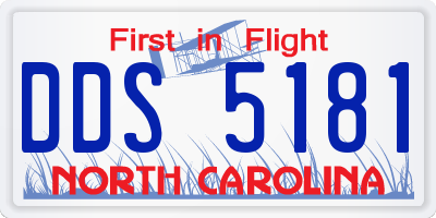 NC license plate DDS5181