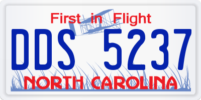 NC license plate DDS5237