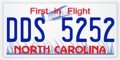 NC license plate DDS5252
