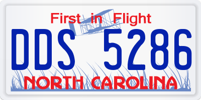 NC license plate DDS5286