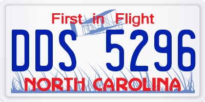 NC license plate DDS5296