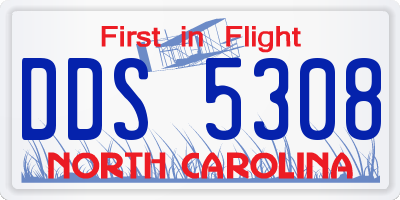 NC license plate DDS5308