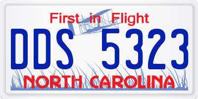 NC license plate DDS5323