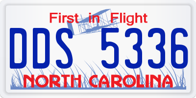 NC license plate DDS5336