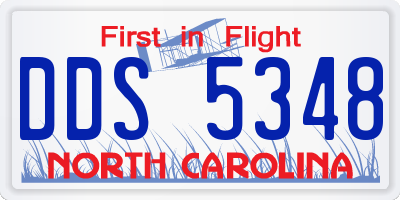 NC license plate DDS5348