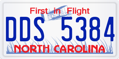 NC license plate DDS5384