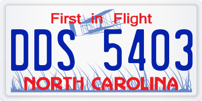 NC license plate DDS5403