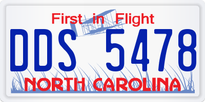 NC license plate DDS5478