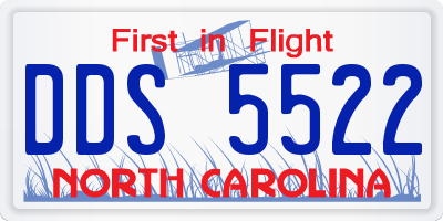 NC license plate DDS5522