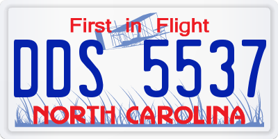 NC license plate DDS5537