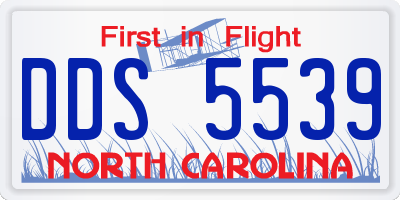 NC license plate DDS5539