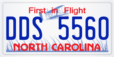 NC license plate DDS5560