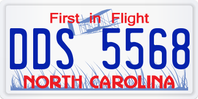 NC license plate DDS5568