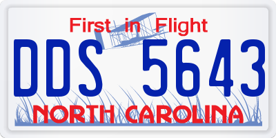 NC license plate DDS5643