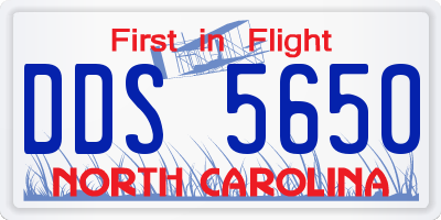 NC license plate DDS5650